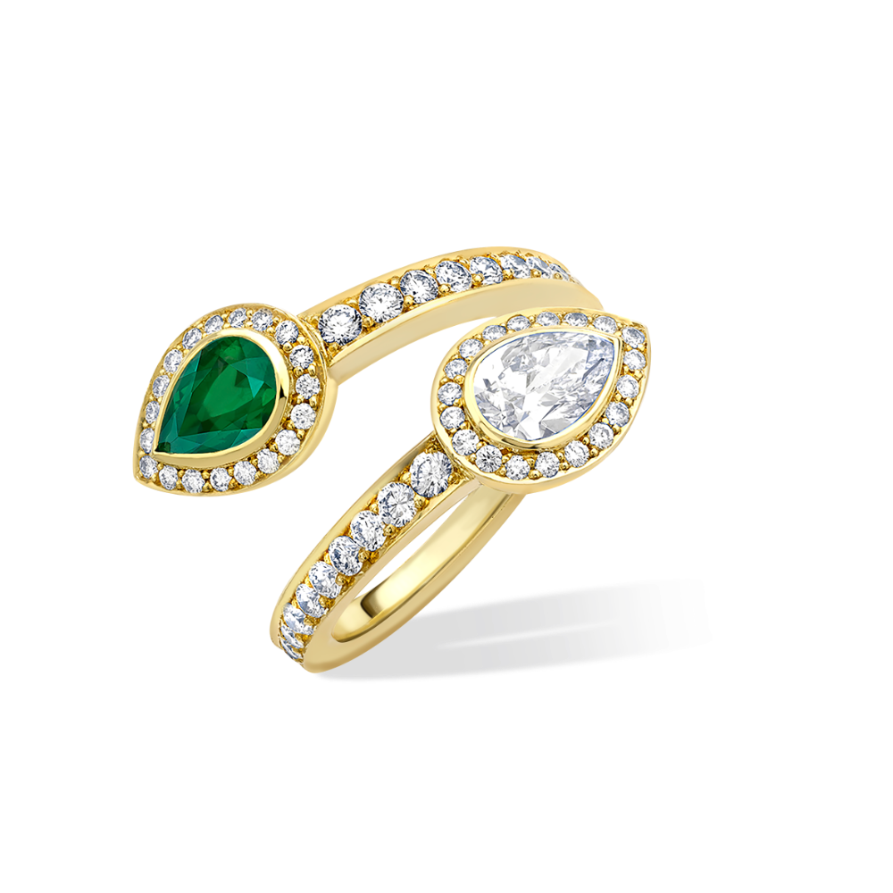 Emerald on sale crossover ring